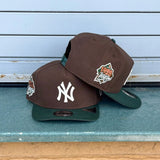 New Era New York Yankees 1999 World Series Grey UV 9Fifty A-Frame Snapback (Brown/Dark Green)