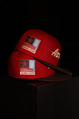 New Era Houston Astros 2000 Inaugural Season Side Patch Fitted (Brick Red/Burnt Wood) - New Era