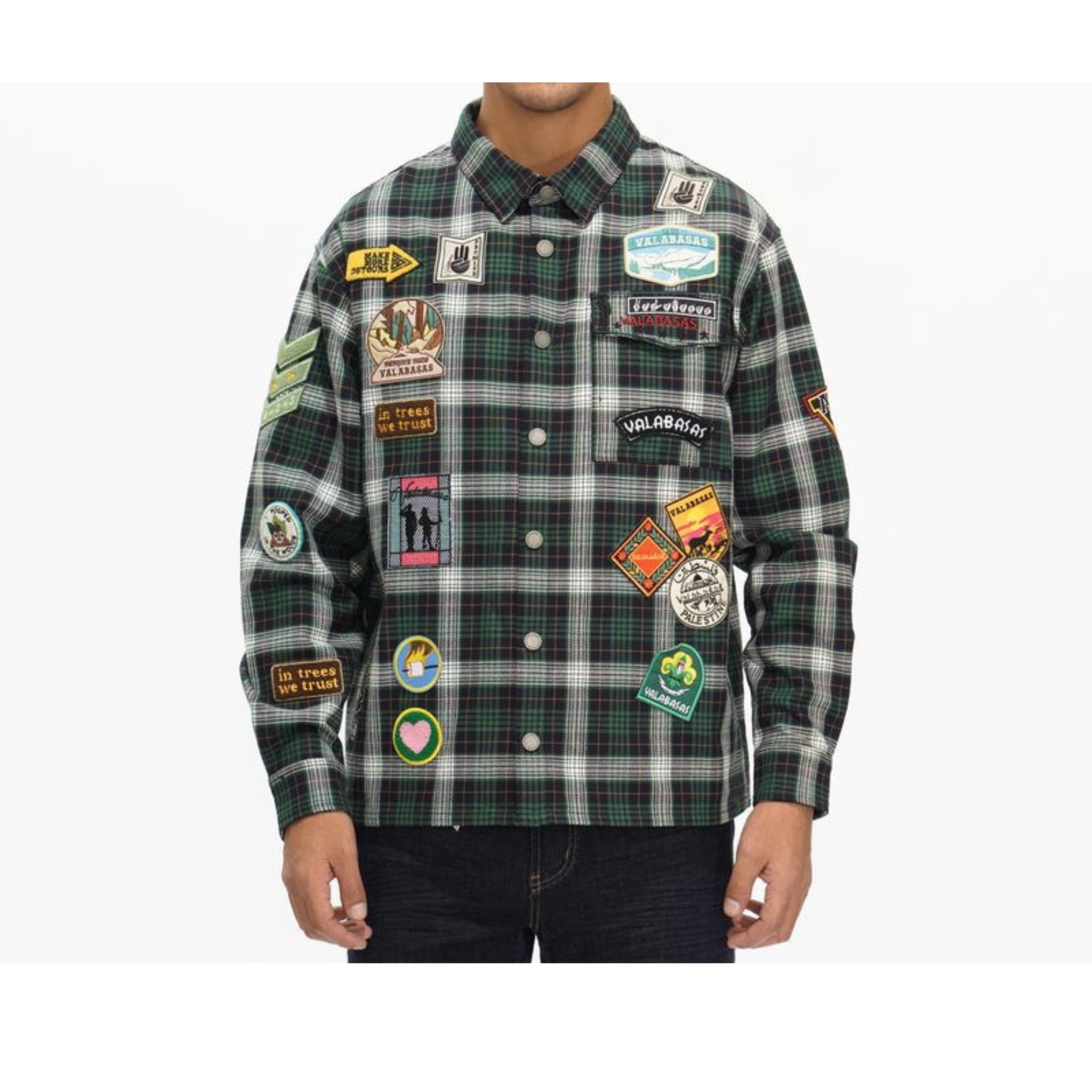 Valabasas "FORGE" Button Down Tee (Green/Black) - VALABASAS