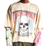 DSM "Double Layer Skull" Tee - (Antique White/Multi) - Diet Starts Monday