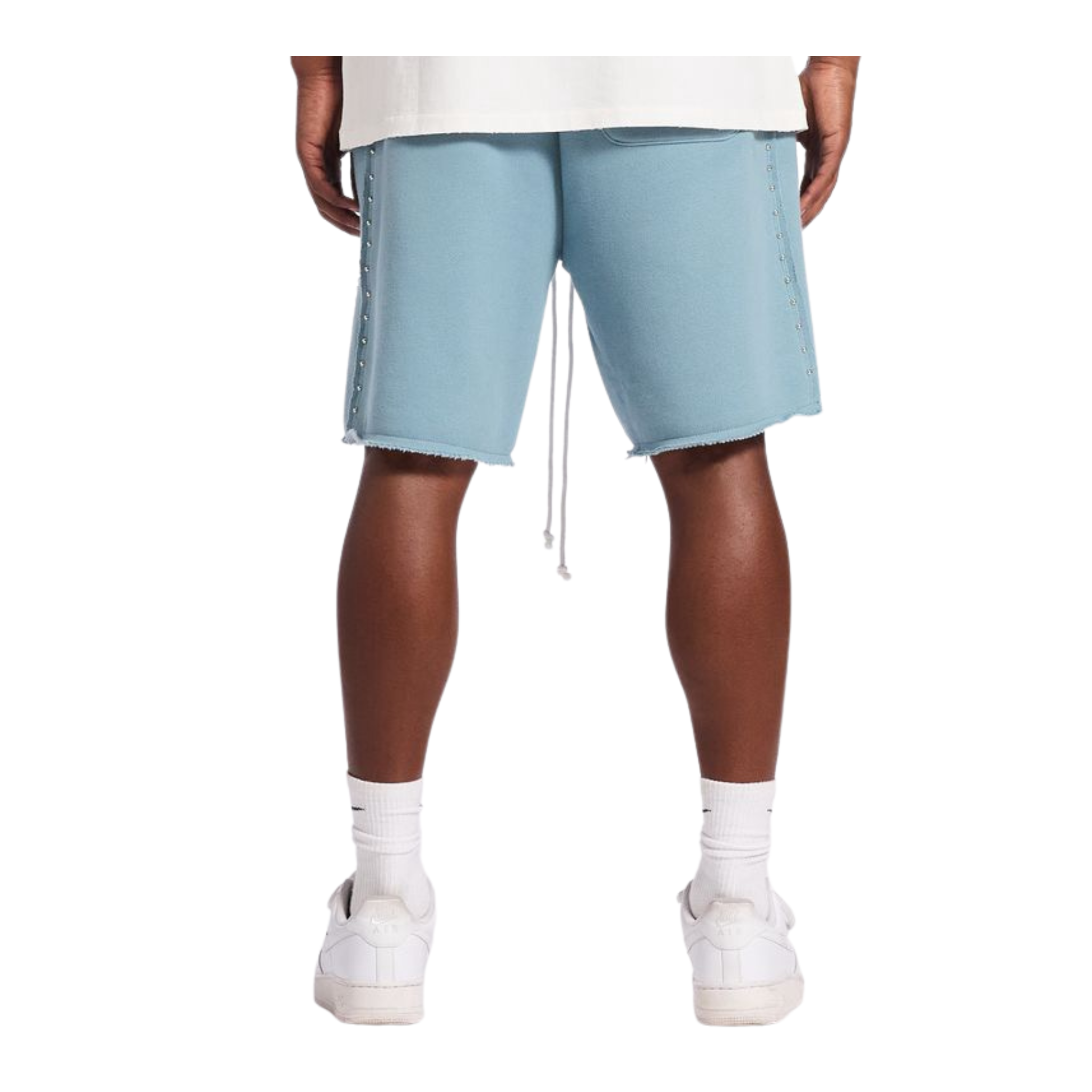 Memory Lane "Studded Fleece" Long Shorts (Slate Blue) - Memory Lane
