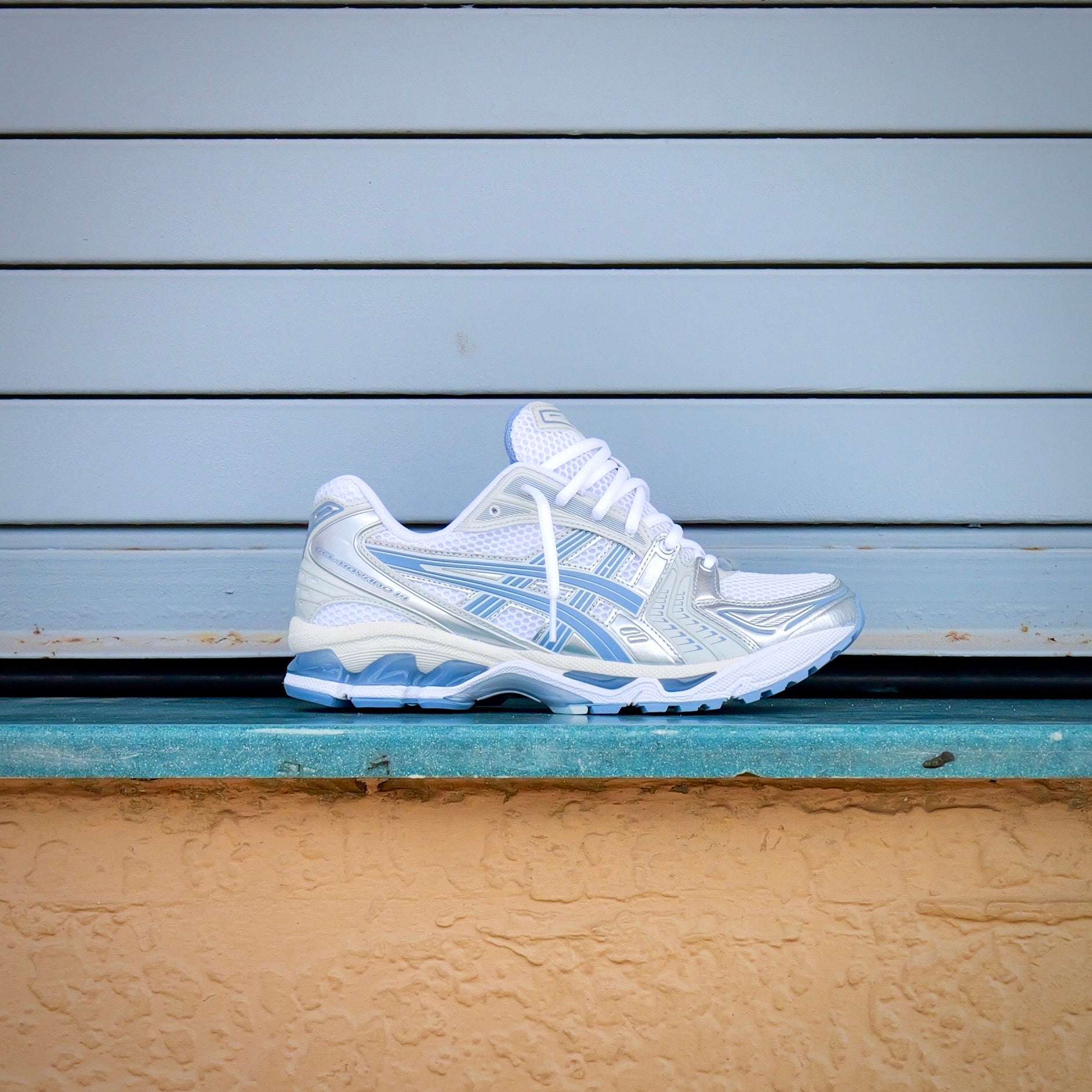 Mens Asics Gel-Kayano 14 (White/Light Navy) - Asics