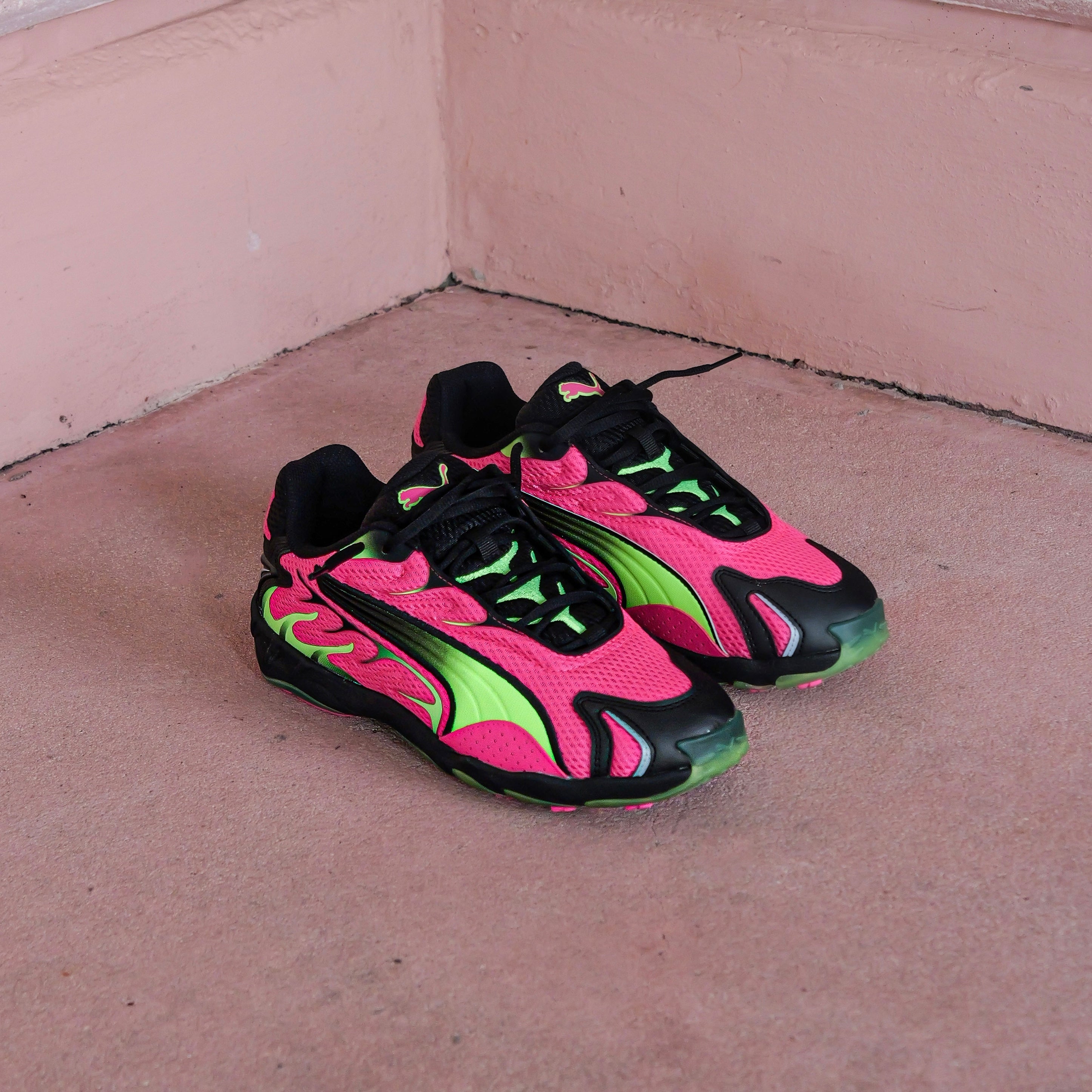 Mens Puma Inhale (Fluro Pink/Green Glare) - Puma