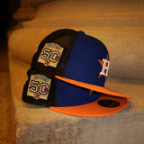 New Era Houston Astros 50th Anniversary Side Patch Fitted (Royal/Orange) - New Era