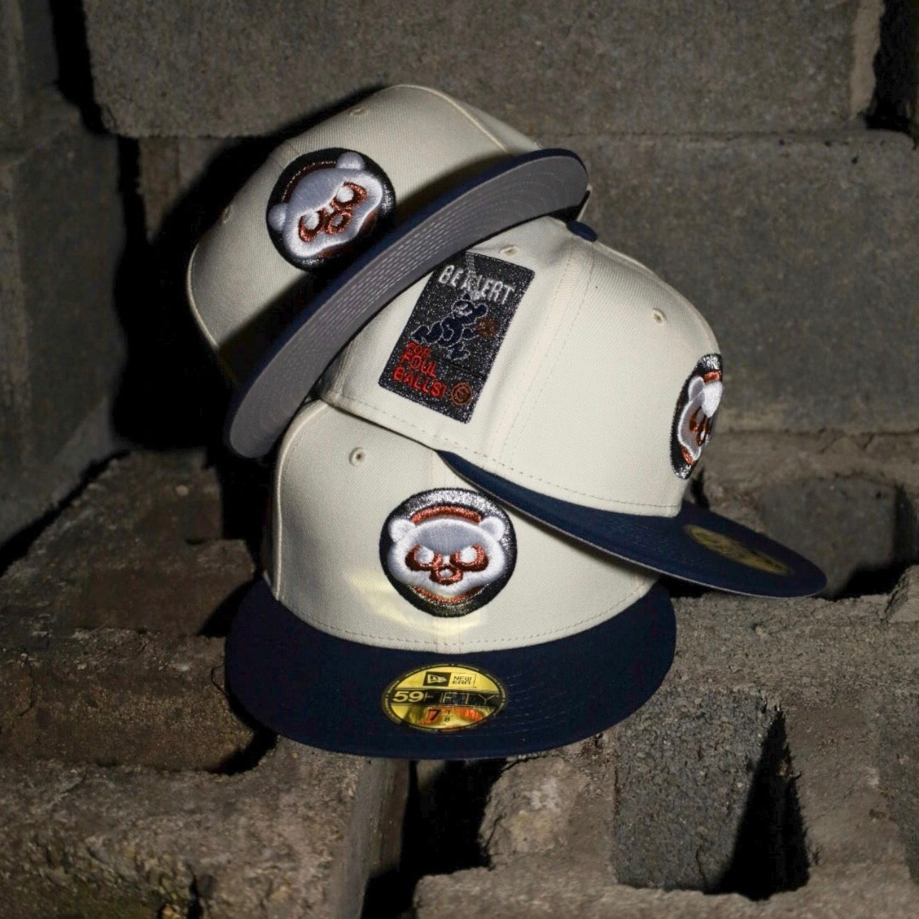 New Era Chicago Cubs Be Alert Side Patch Fitted (Off White/Navy) - New Era