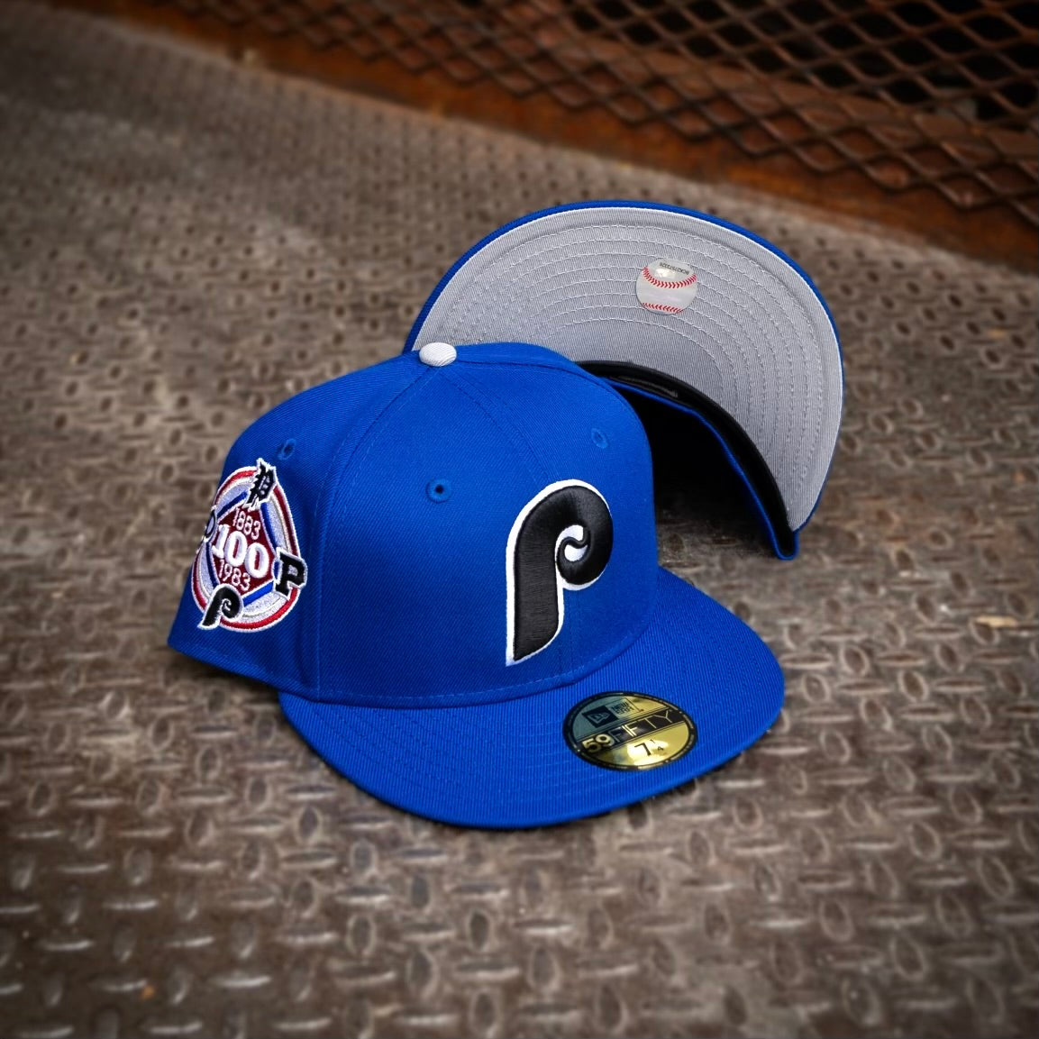 New Era Philadelphia Phillies 100th Anniversary Grey UV (Royal) 59Fifty Fitted