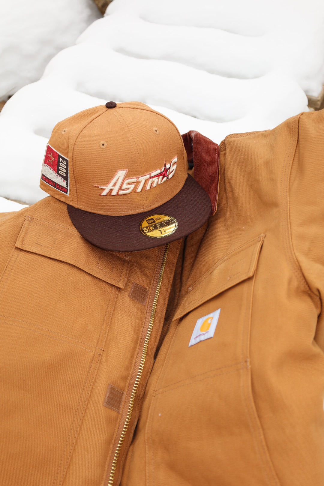 New Era Houston Astros Side Side Patch 59Fifty Fitted (Light Bronze/Burnt Wood) - New Era