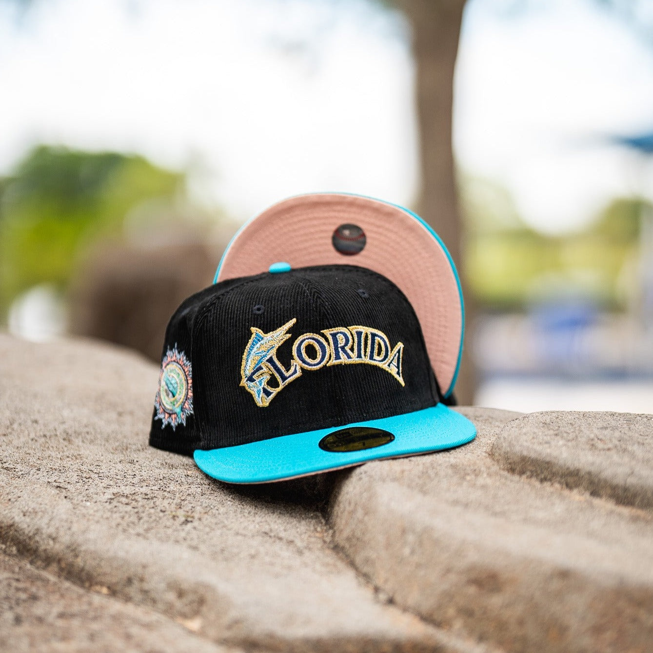 New Era 59fifty X Florida Marlins Corduroy Visor Fitted Hat