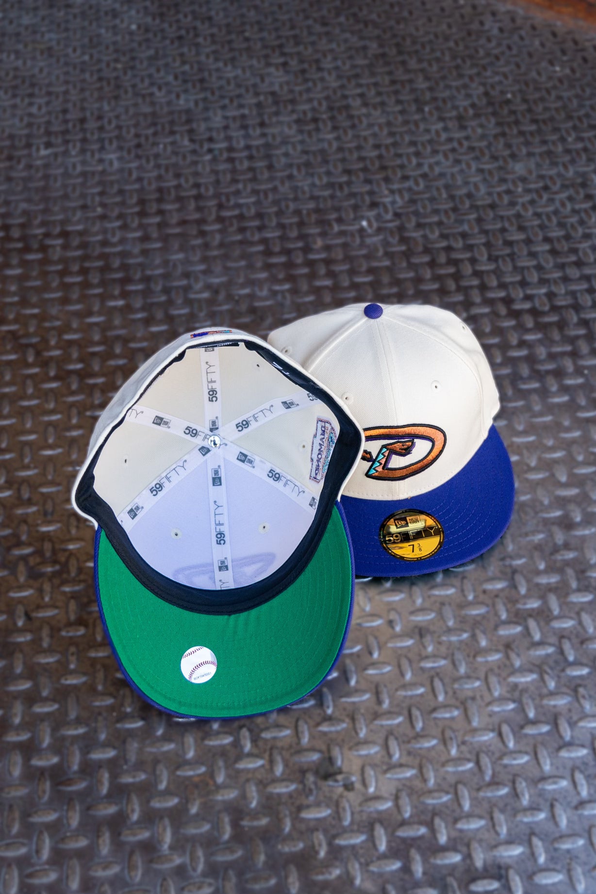 New Era Arizona Diamondbacks 1998 Inaugural Season Green UV 59Fifty Fitted (Off White/Purple)