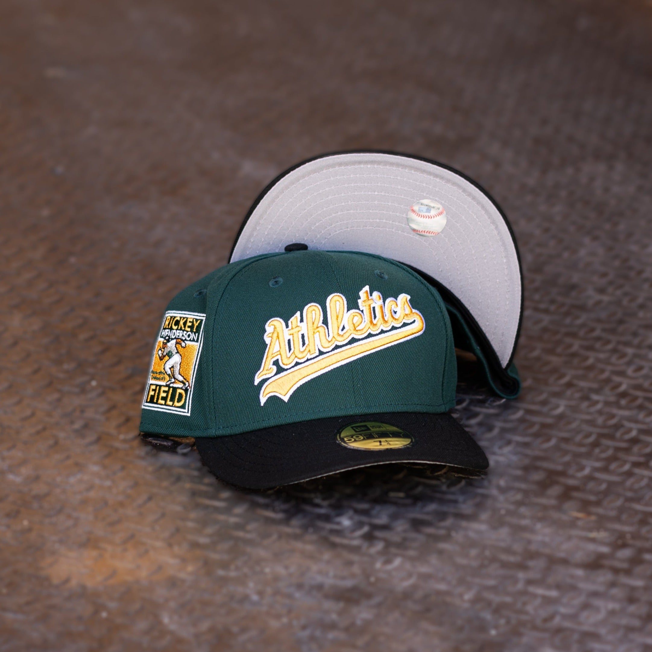 New Era Oakland Athletics Rickey Henderson Field Grey UV (Dark Green/Black) 59Fifty Fitted