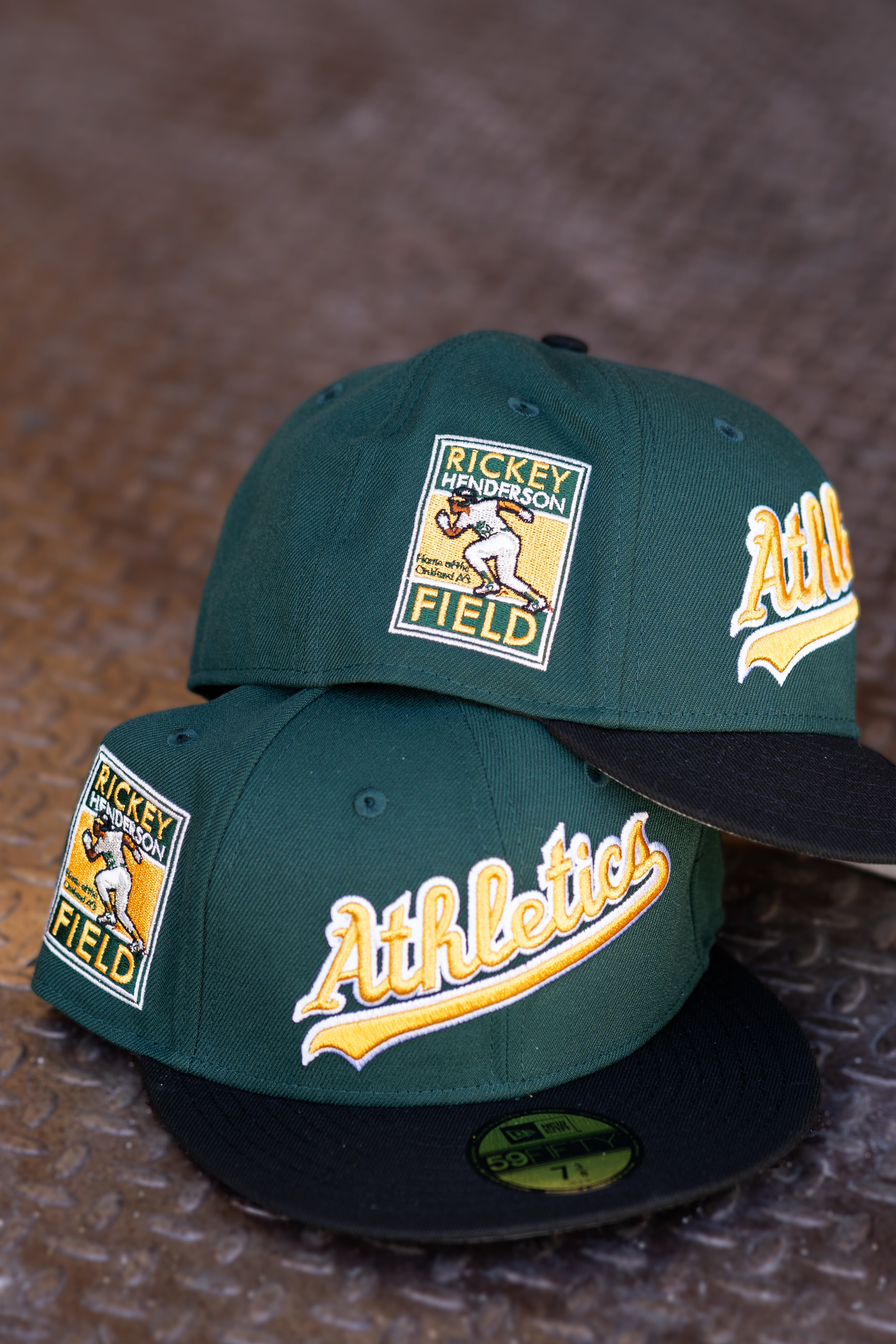 New Era Oakland Athletics Rickey Henderson Field Grey UV (Dark Green/Black) 59Fifty Fitted