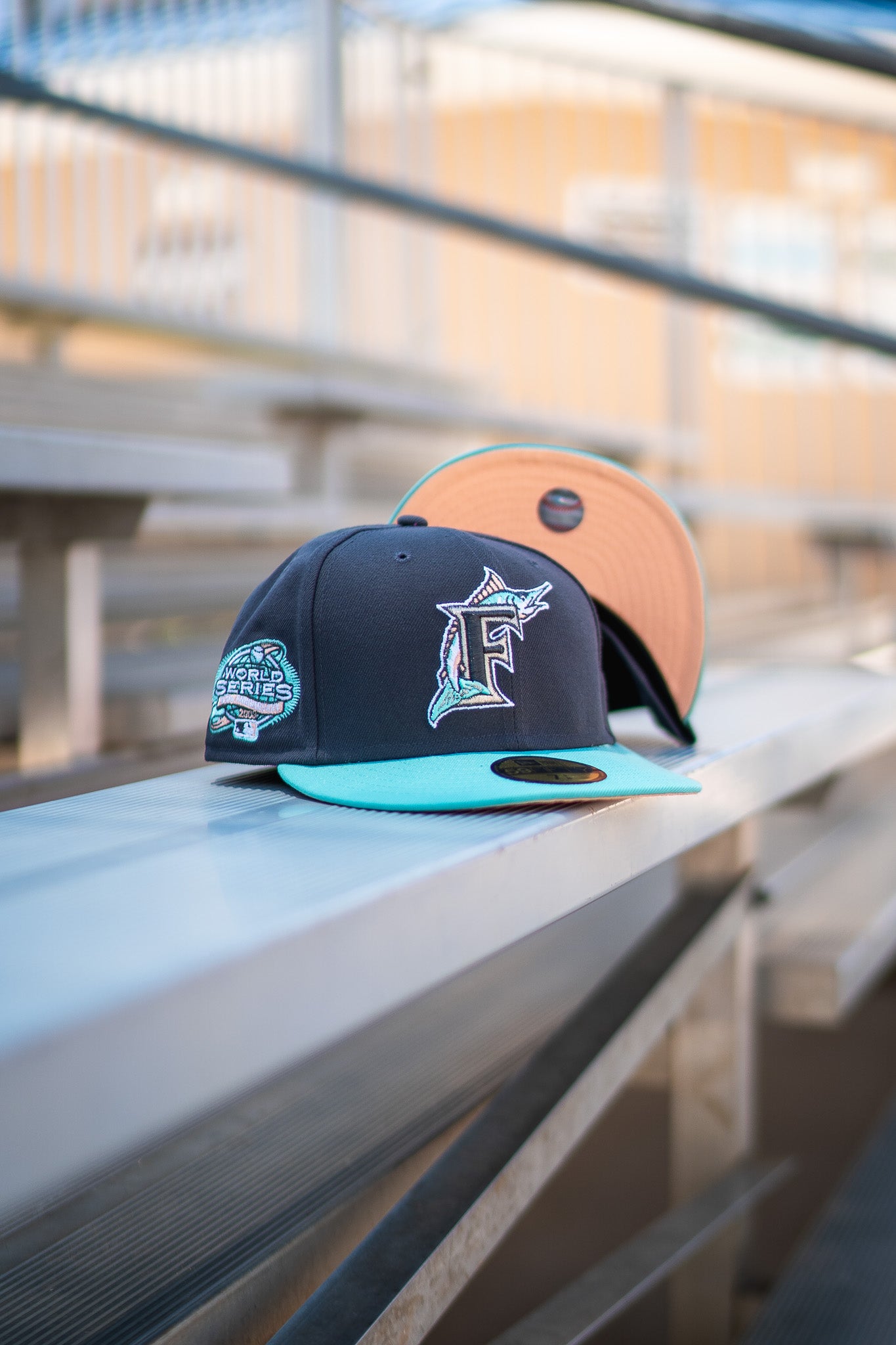 New Era Florida Marlins 100th Anniversary Blush UV (Charcoal/Teal) - New Era