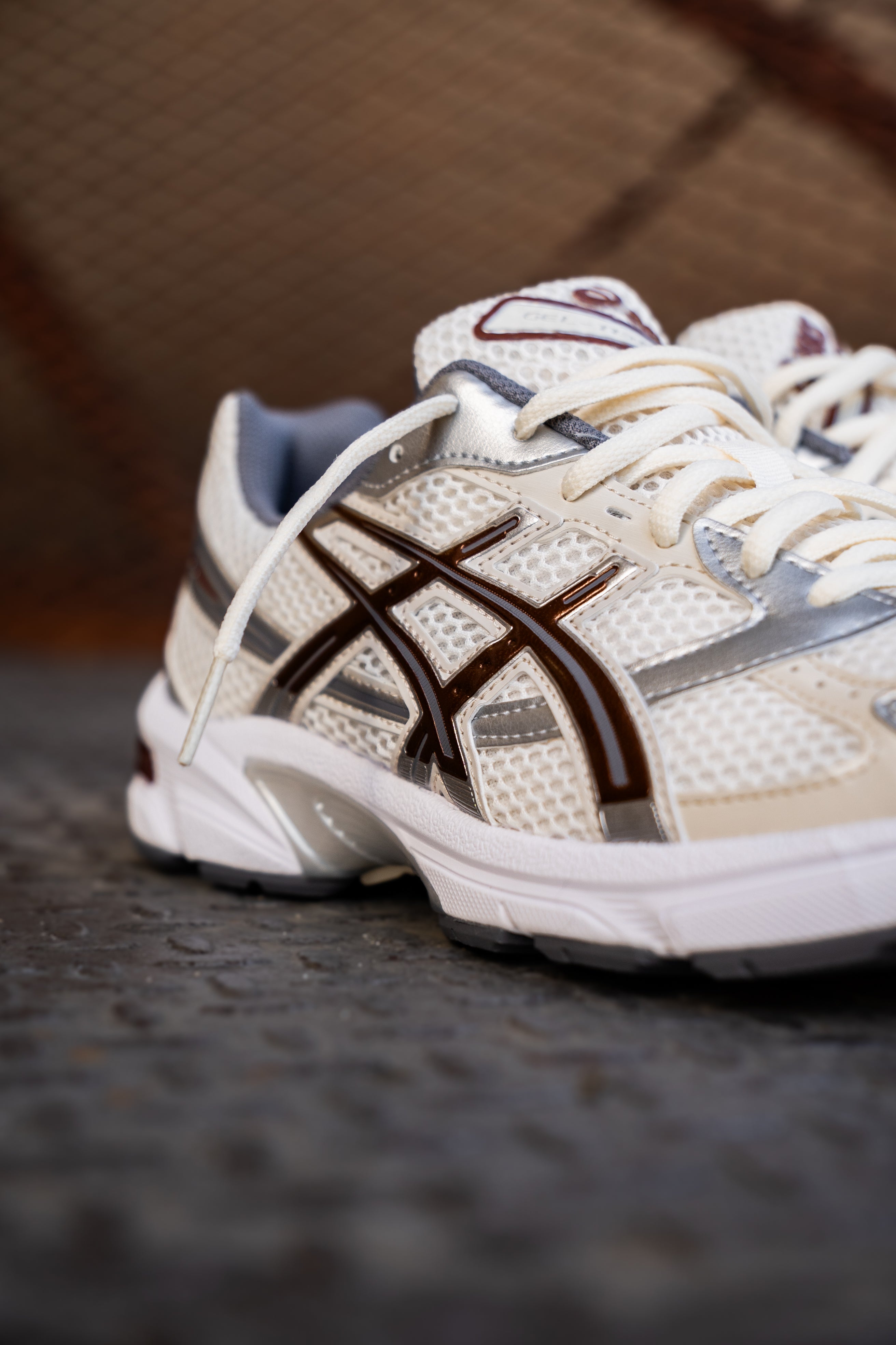 Mens Asics Gel-1130 (Cream/Reddish Brown)