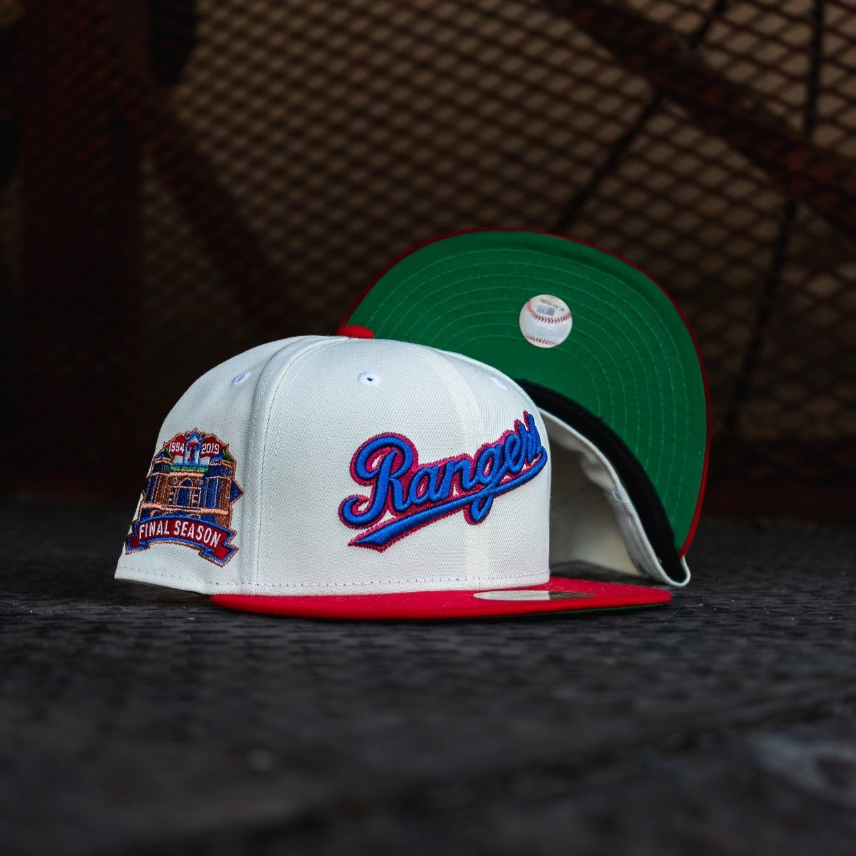 New Era Texas Rangers Final Season Green UV (Off White/Red) - New Era