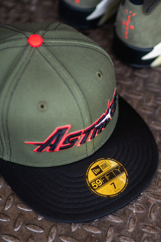 Houston Astros Astrodome Olive Black Satin 59Fifty Fitted Hat by MLB x New  Era