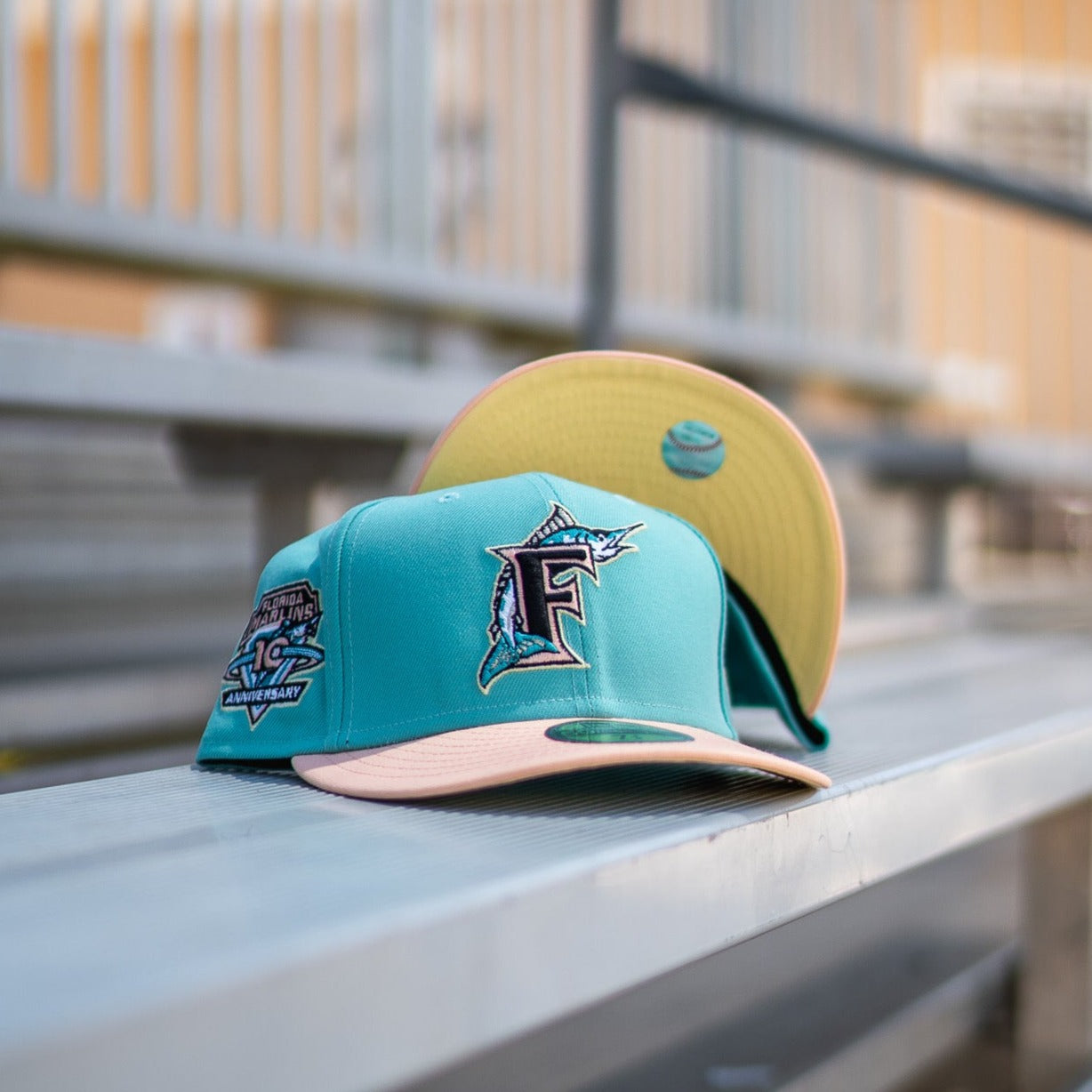 New Era Florida Marlins 10th Anniversary Soft Yellow UV (Teal/Blush