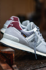 Mens New Balance 574 (Grey/Burgundy) - U574KBR - New Balance