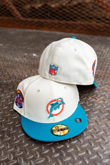 New Era Miami Dolphins 1987 Pro Bowl Pink UV (Off White/Teal) 59Fifty Fitted