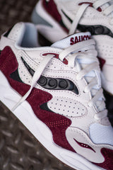 Mens Saucony Grid Shadow 2 (Cream Red Burgundy) - SNEAKER TOWN