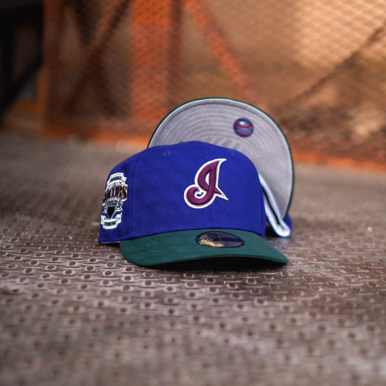 New Era Cleveland Indians Jacobs Field Grey UV (Blue/Forest Green) - New Era