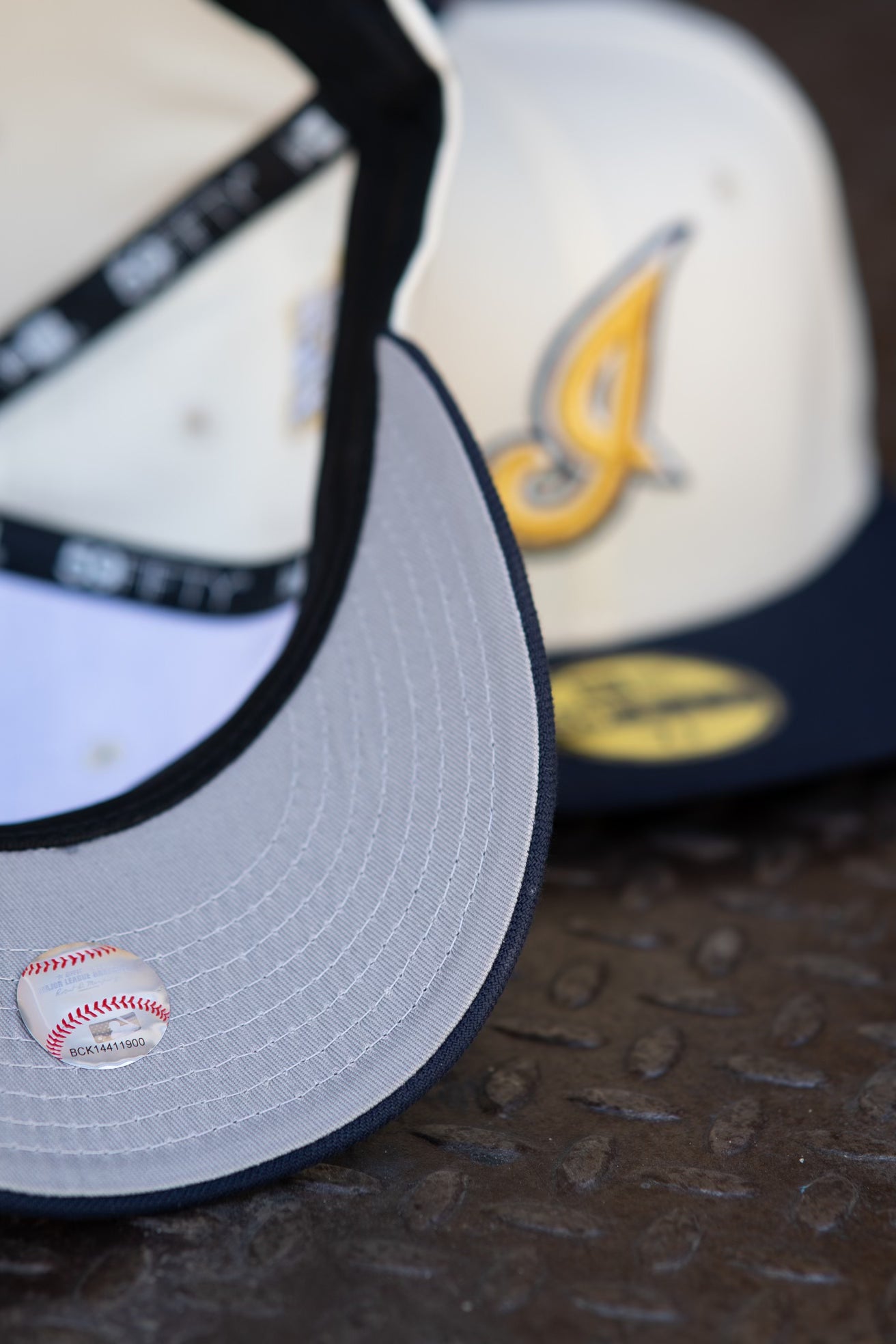 New Era Cleveland Indians 10th Anniversary Jacobs Field Grey UV (Off White/Navy) 59Fifty Fitted (Copy) - New Era