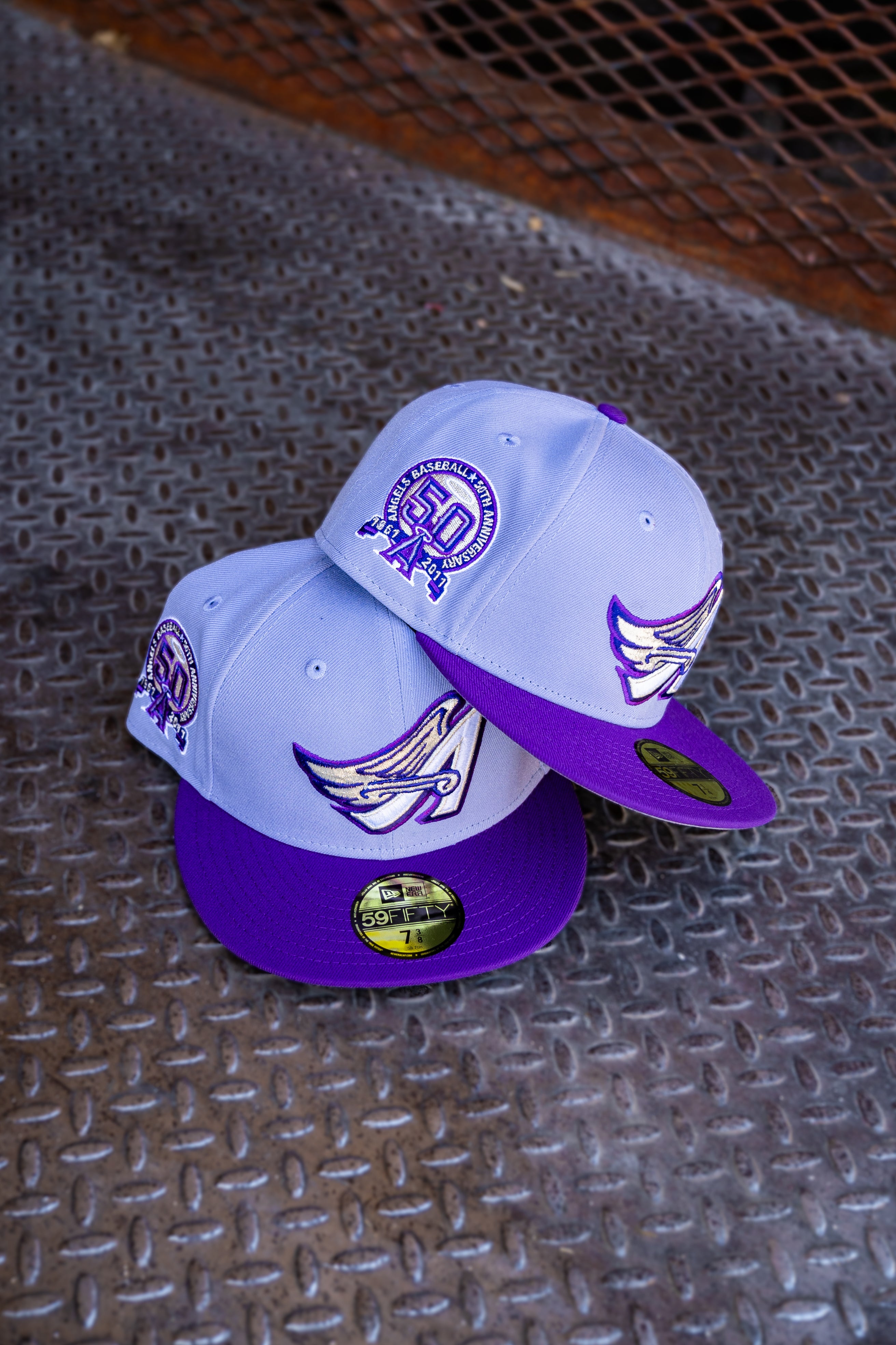 New Era Anaheim Angels 50th Anniversary Grey UV (Lavender/Purple) 59Fifty Fitted