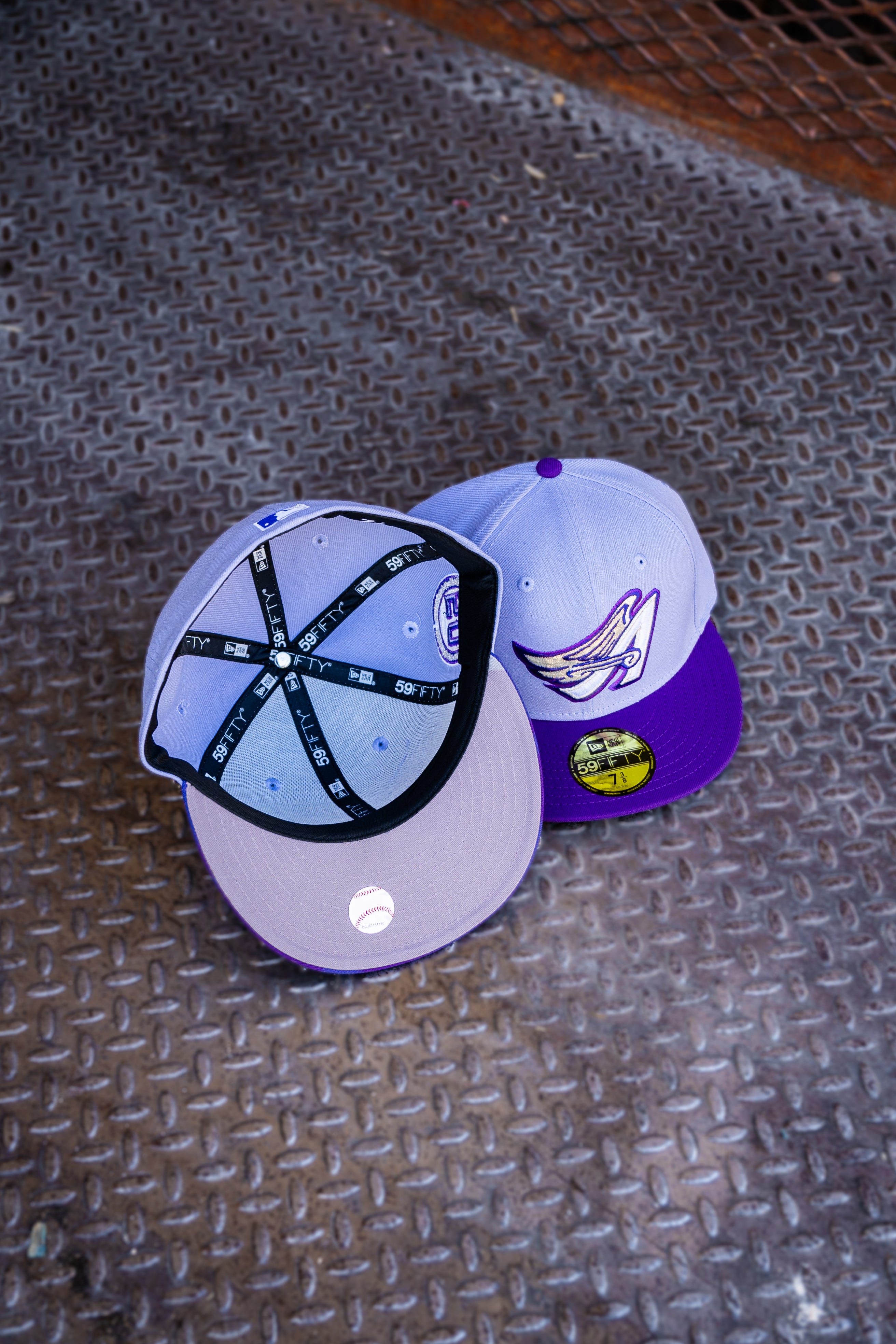 New Era Anaheim Angels 50th Anniversary Grey UV (Lavender/Purple) 59Fifty Fitted