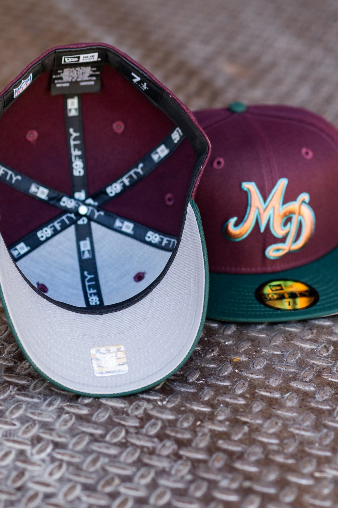 New Era Miami Dolphins Grey UV (Maroon/Dark Green) 59Fifty Fitted