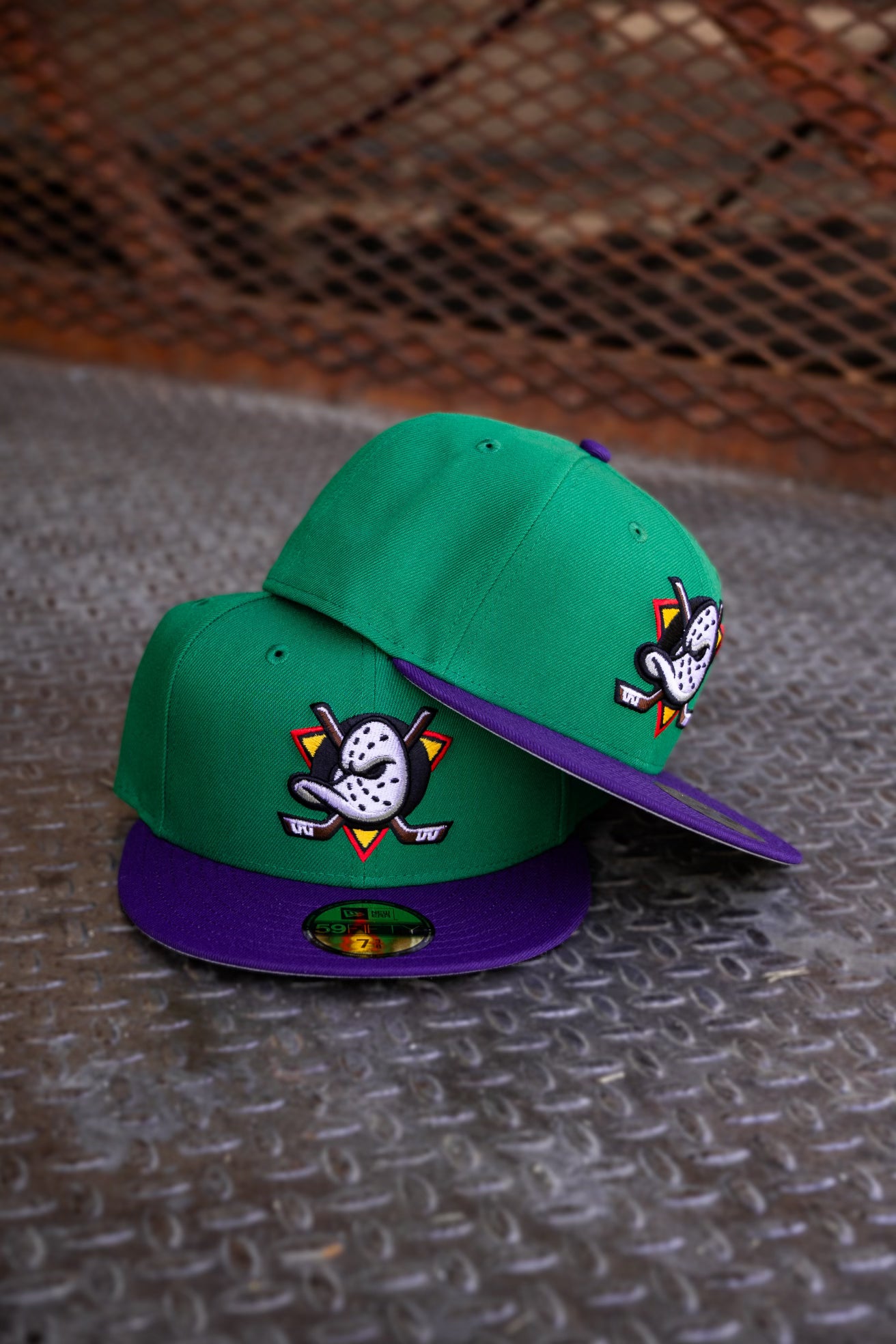 New Era Anaheim Ducks Grey UV (Kelly Green/Purple) 59Fifty Fitted