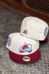 New Era Colorado Avalanche 20th Anniversary Grey UV 59Fifty Fitted (Off White/Cardinal)