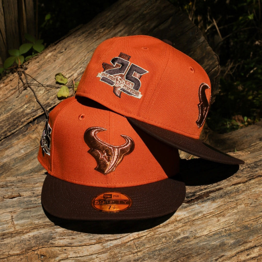 New Era Houston Texans 25th Season Side Patch Grey UV 59Fifty Fitted (Rust/Burnt Wood)