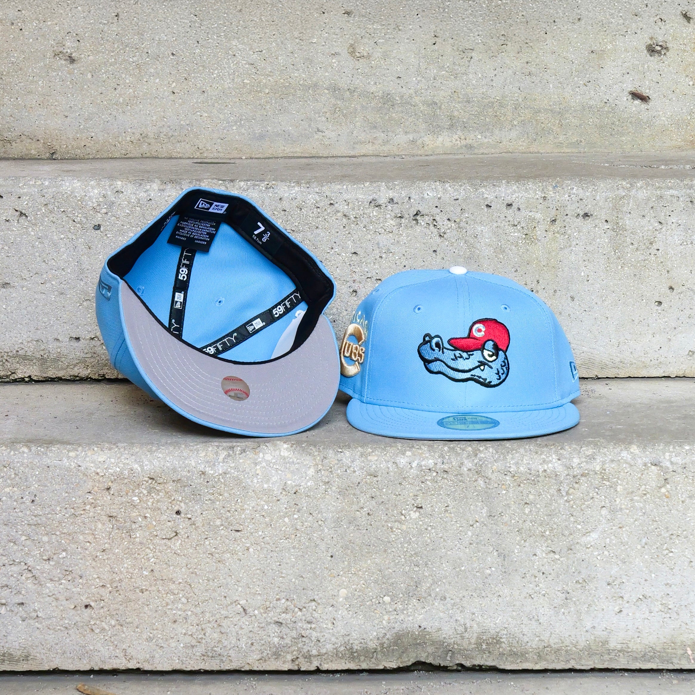 New Era Chicago Cubs Side Patch Fitted (Sky) - New Era
