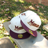 New Era Florida Marlins Green UV 59Fifty Fitted (Chrome/Maroon) - New Era