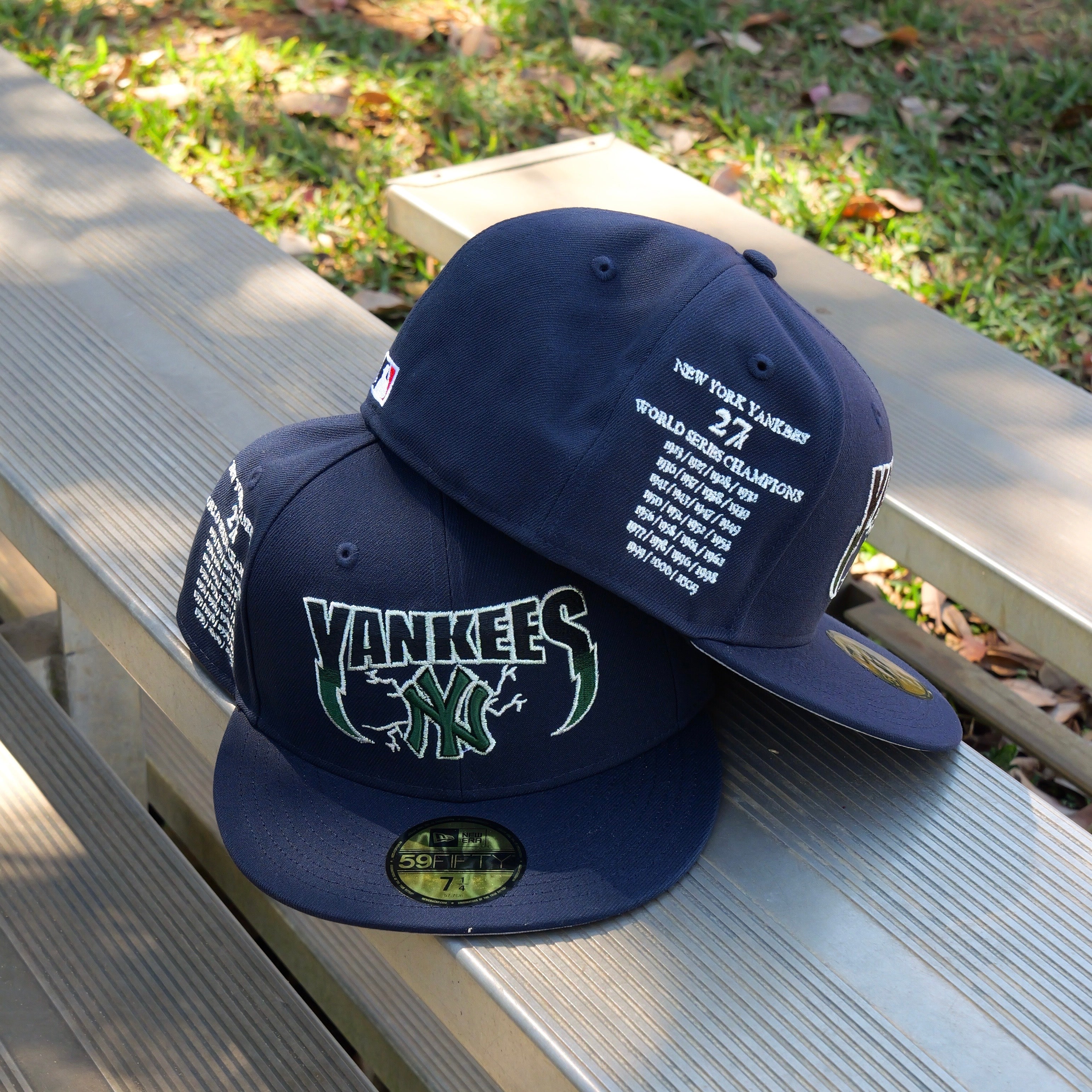 New Era New York Yankees 27X World Series Side Patch Grey UV Fitted (Navy) - New Era
