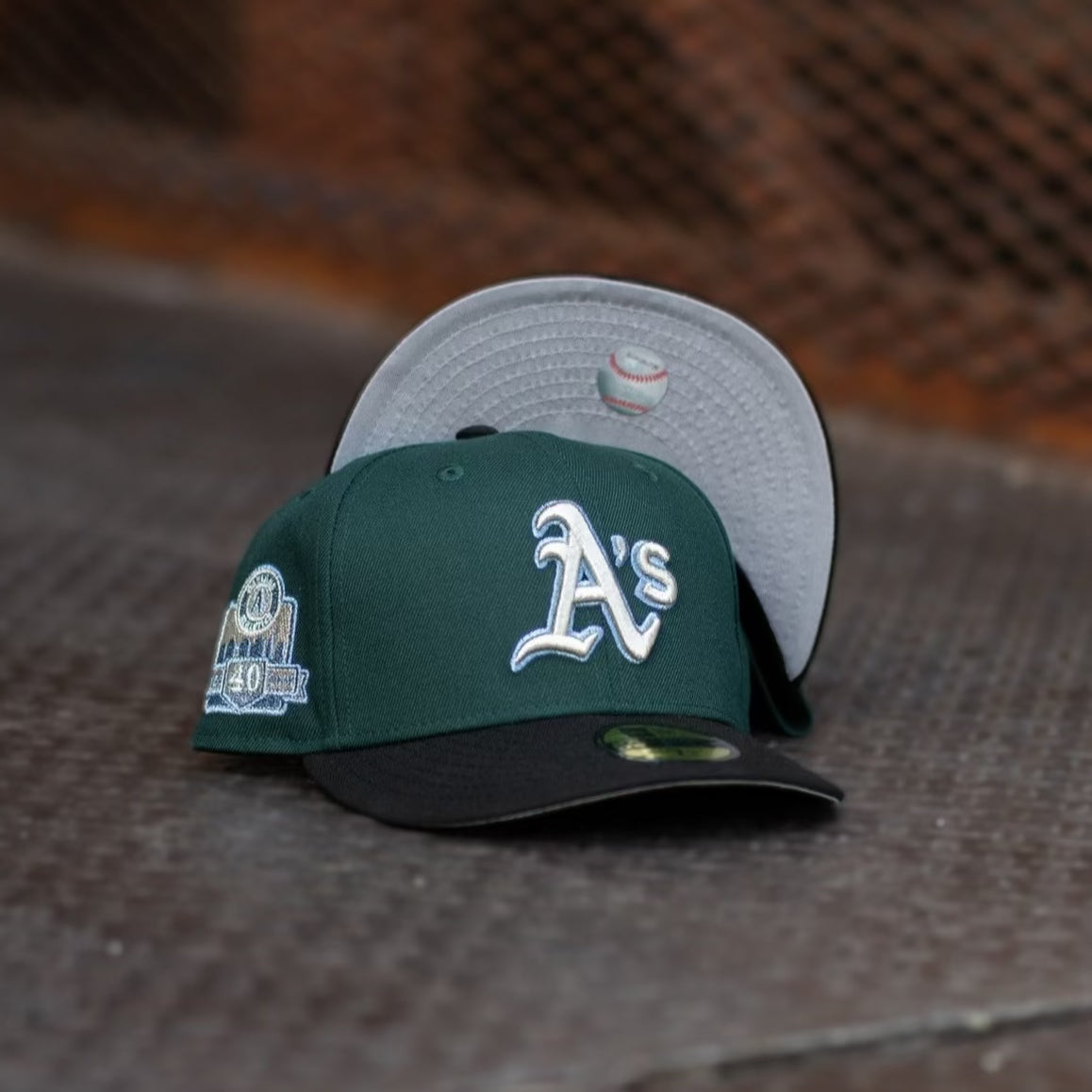 New Era Oakland Athletics 40th Anniversary Side Patch Grey UV (Dark Green/Black) - New Era