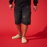 DUAA ''SUPPLICATION'' STONE BLACK DENIM SHORT - DUAA