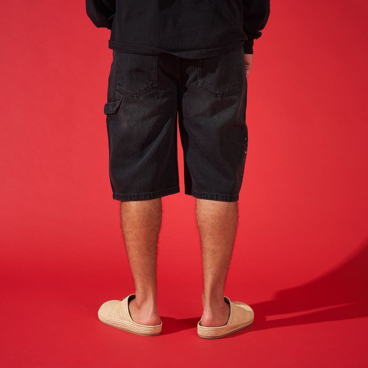 DUAA ''SUPPLICATION'' STONE BLACK DENIM SHORT - DUAA