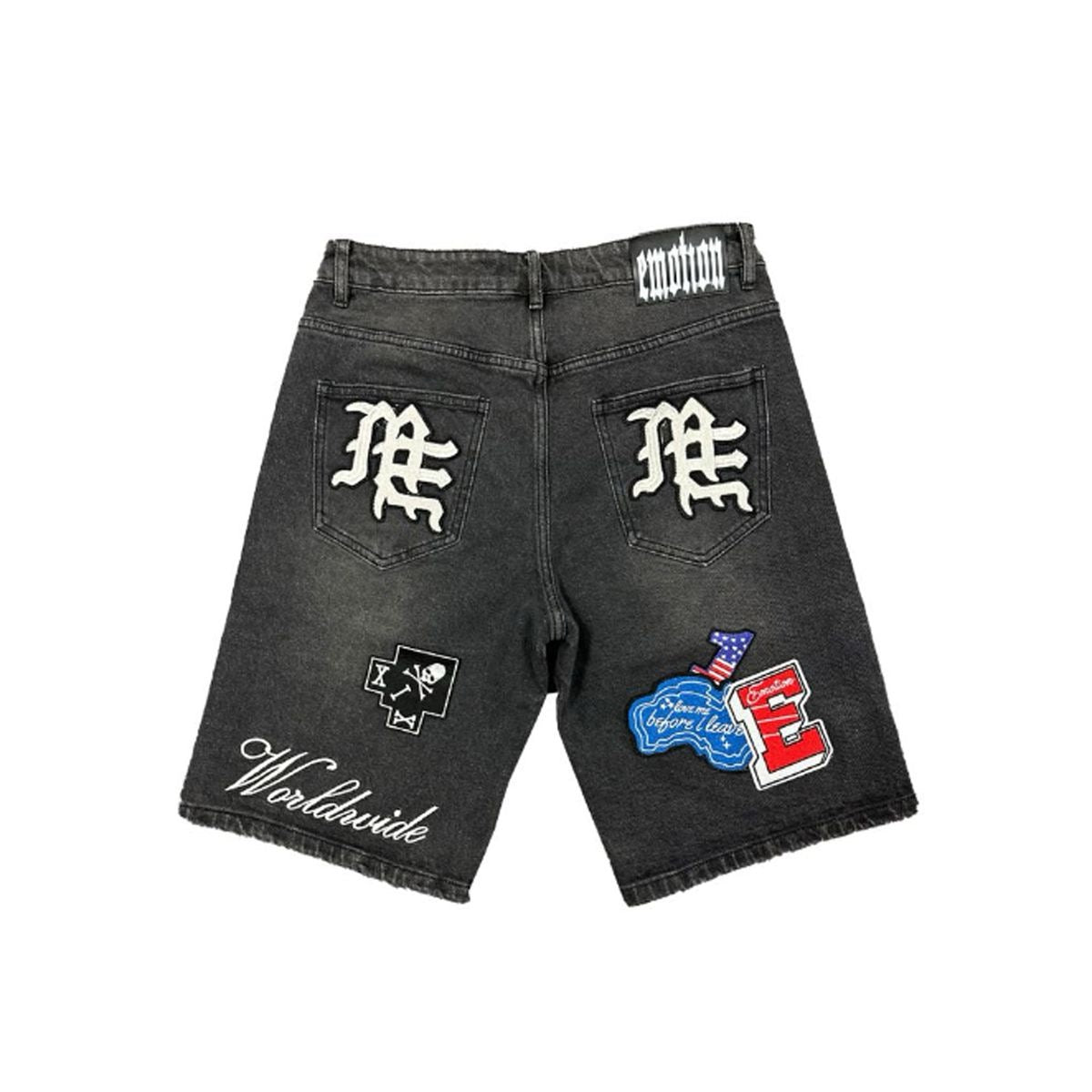 Mixed Emotion 'Danger' Patch Shorts - Mixed Emotion