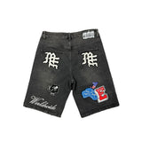 Mixed Emotion 'Danger' Patch Shorts - Mixed Emotion