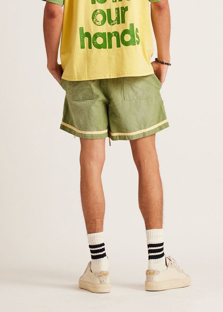 DSM Canvas Stripe Shorts-Lime - Diet Starts Monday