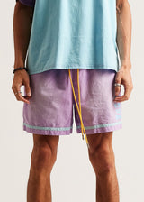 DSM Canvas Stripe Shorts-Purple - Diet Starts Monday
