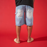 DUAA ''REWARD'' ICE STONE DENIM SHORT - DUAA