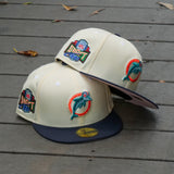 New Era Miami Dolphins NFL Draft 1991 Pink UV (Off White/Navy) 59Fifty Fitted