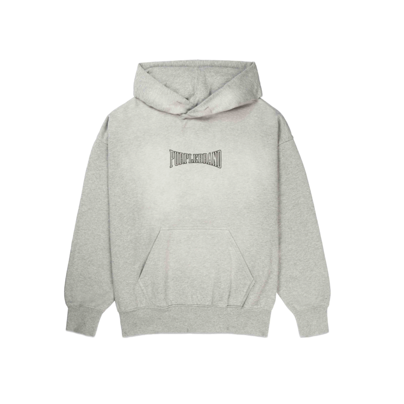 Purple Brand Fleece Hoody (Grey) - PURPLE BRAND