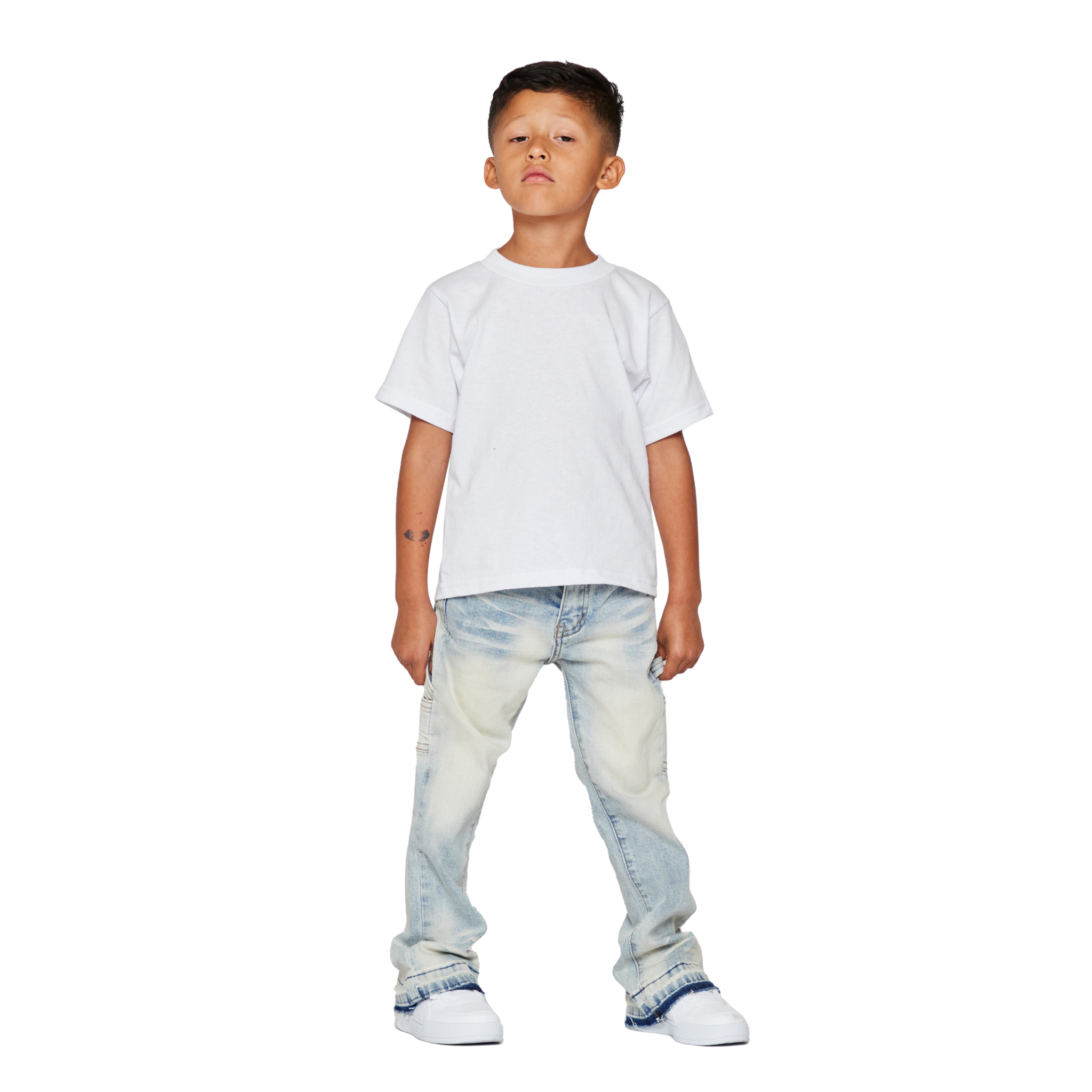 Kids Valabasas 'VPLAY JR.EXTENDO" Stacked Jeans (Light Blue)