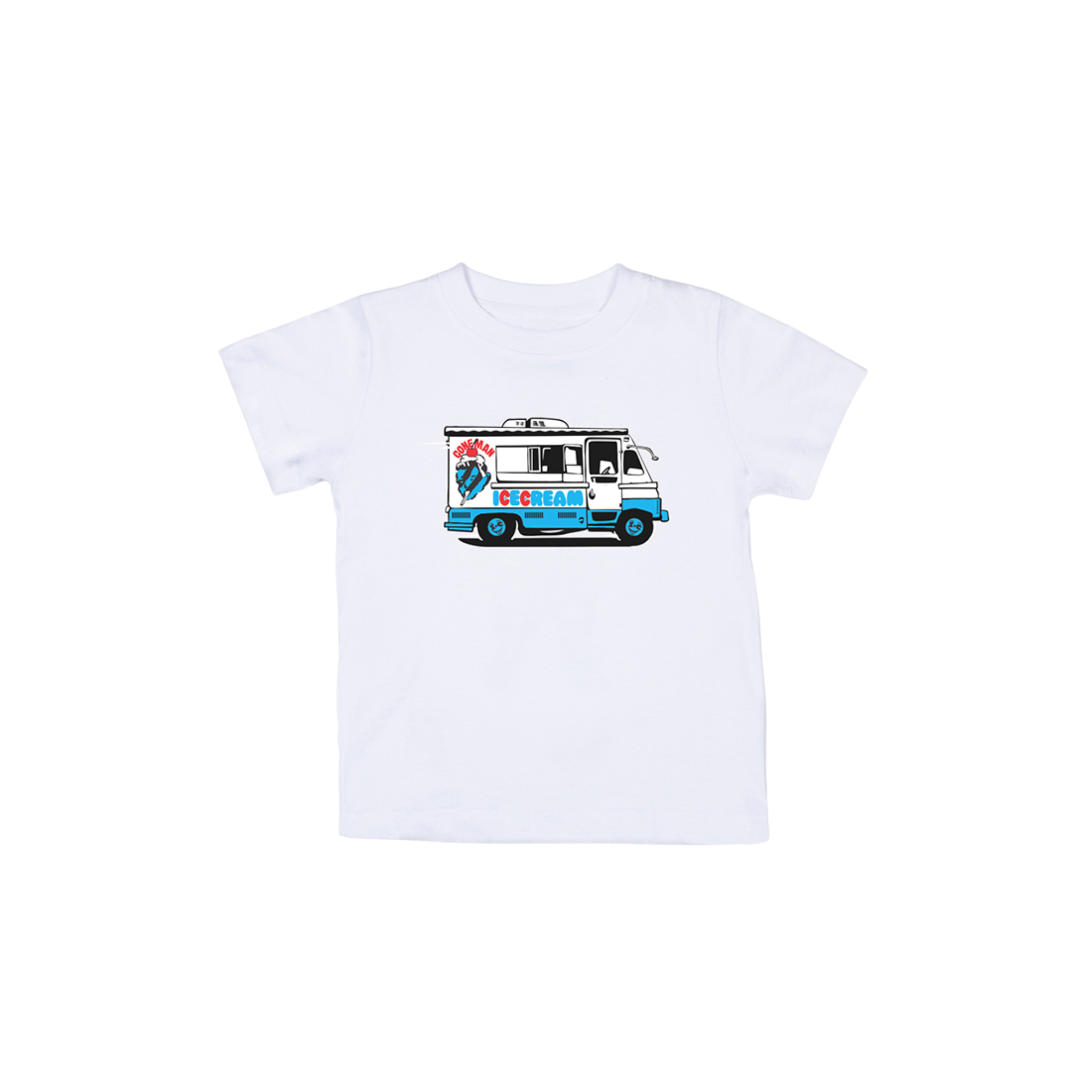 Kids IceCream Cone Man SS Tee (White) - Ice Cream