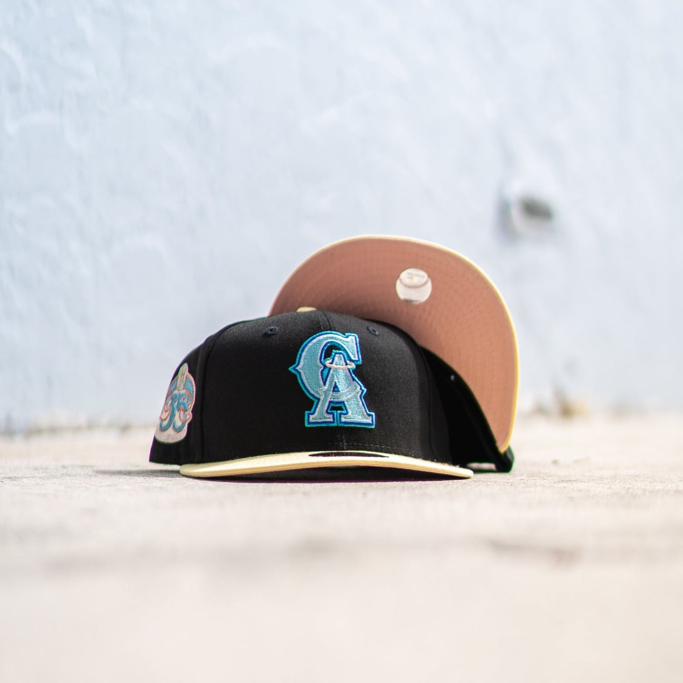 California Angels 35th Anniversary Black Butter Blush 59Fifty Fitted Hat by  MLB x New Era