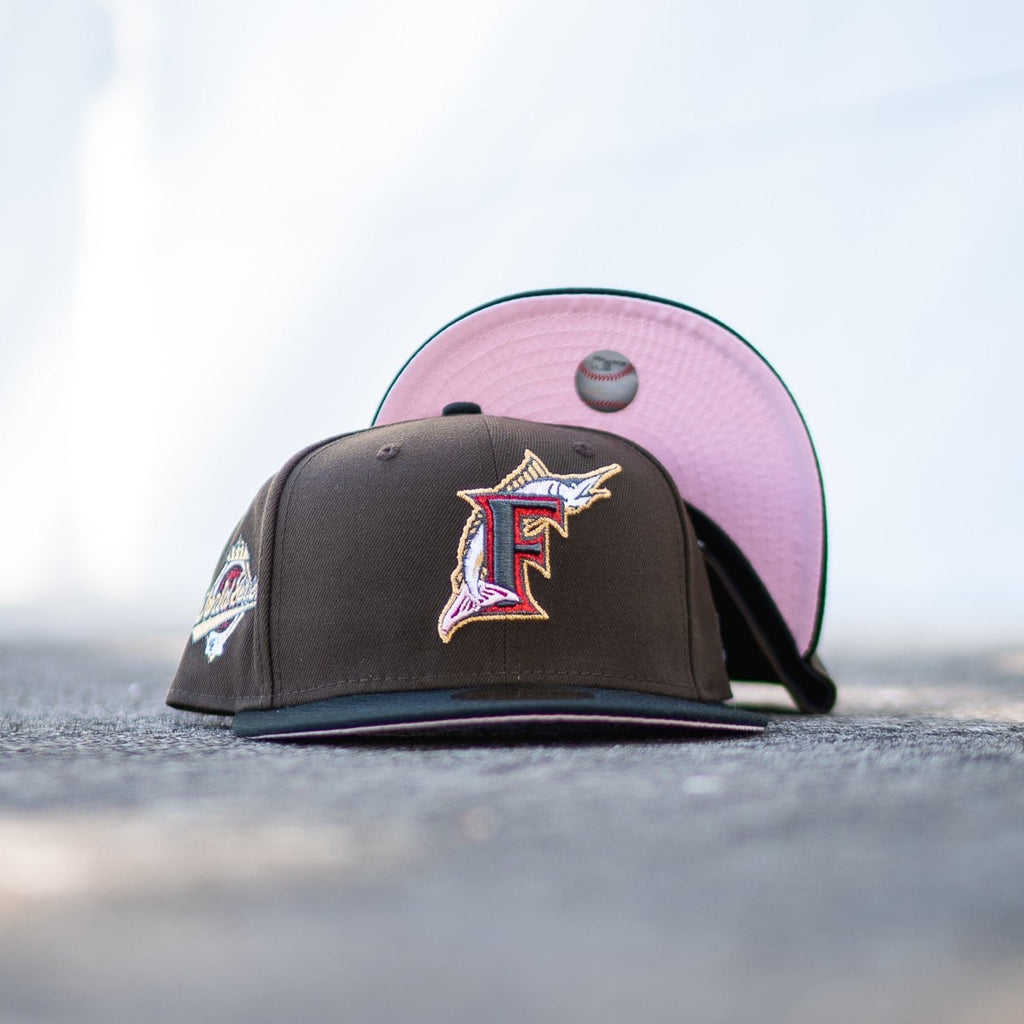New Era Florida Marlins 59FIFTY Fitted Hat - Grey/ Pink/ Purple 7 3/4
