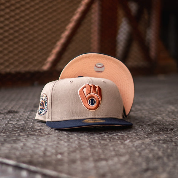 New Era Milwaukee Braves 1957 World Series Red Wool UV (Navy/Mocha)