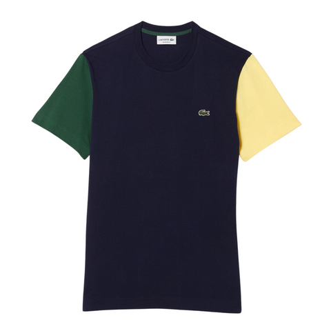 Lacoste Color-Block Cotton Jersey (Navy Blue/Yellow) SNEAKER TOWN